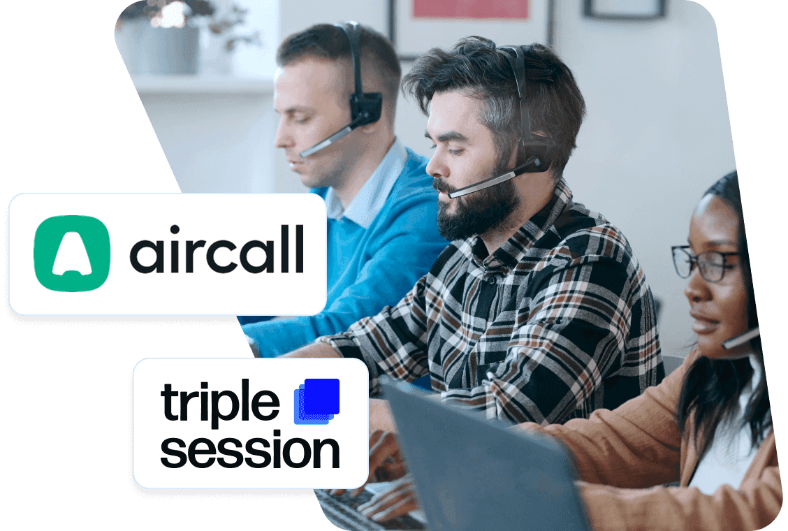 Sales team using Aircall and Triple Session