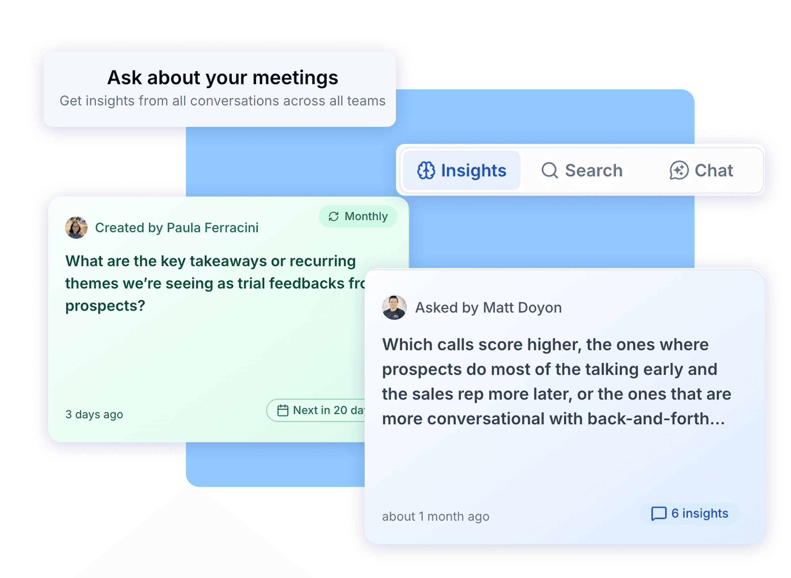 Ask panel answering a question sourced from customer calls