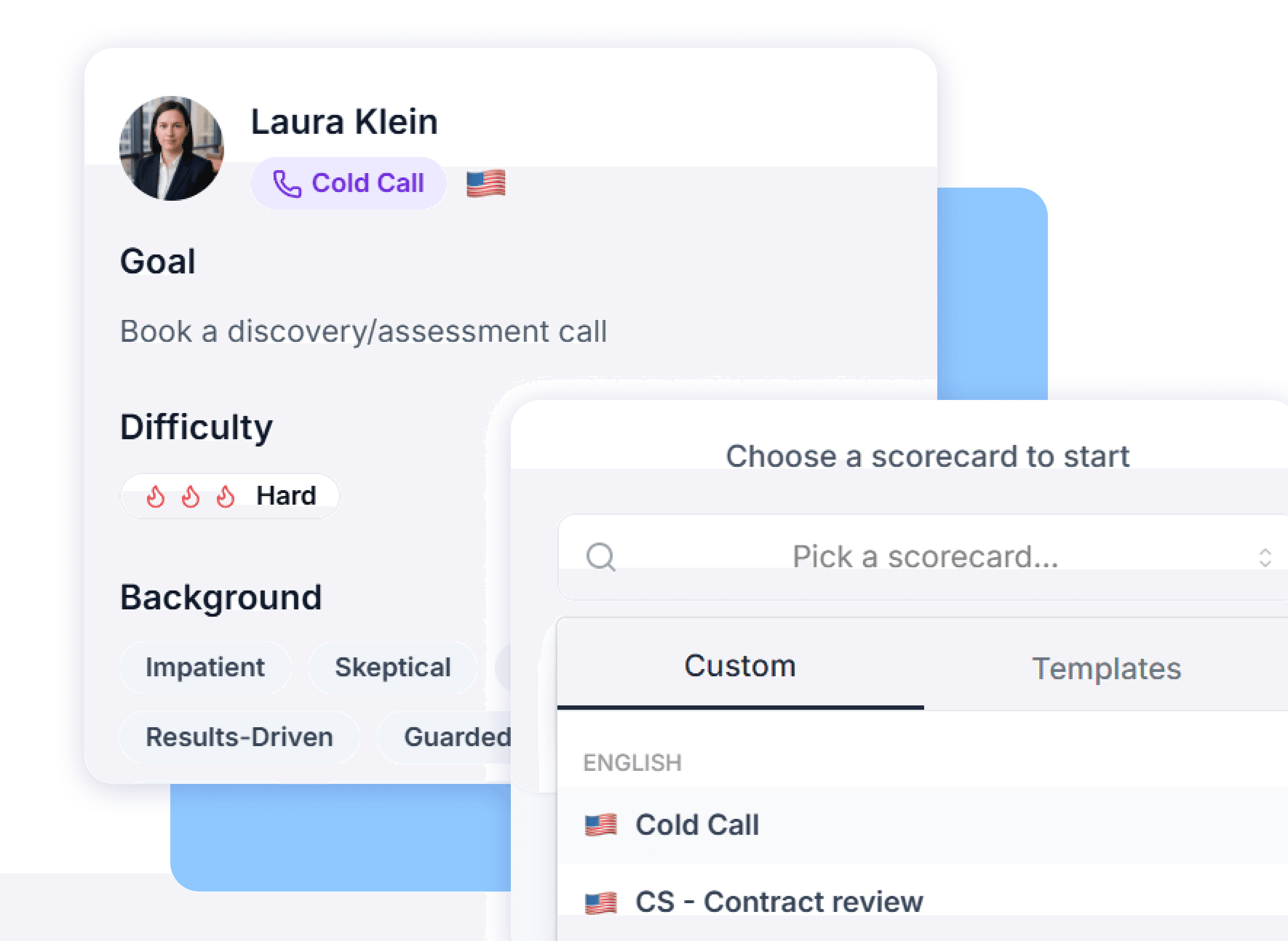 AI roleplay conversation with a customer avatar